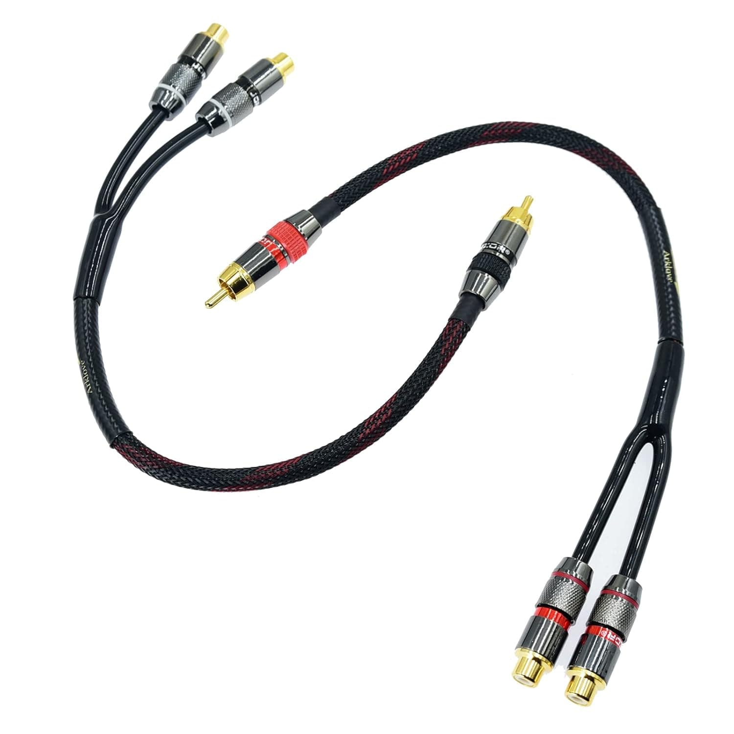 1ft Shielded RCA Splitter Subwoofer Stereo Audio Video Cable